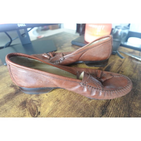 Johnston & Murphy Mens Tassel Loafer Brown Slip On Dress Shoe Size 7.5 M Leather - Picture 6 of 15